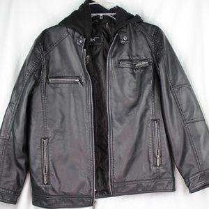 Black Rivet Faux Leather Jacket - Kids XL